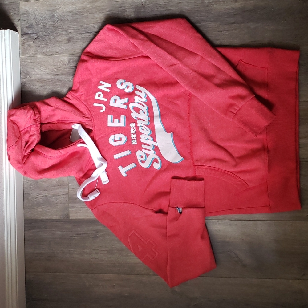 Superdry Red Sweatshirt with Hoodie